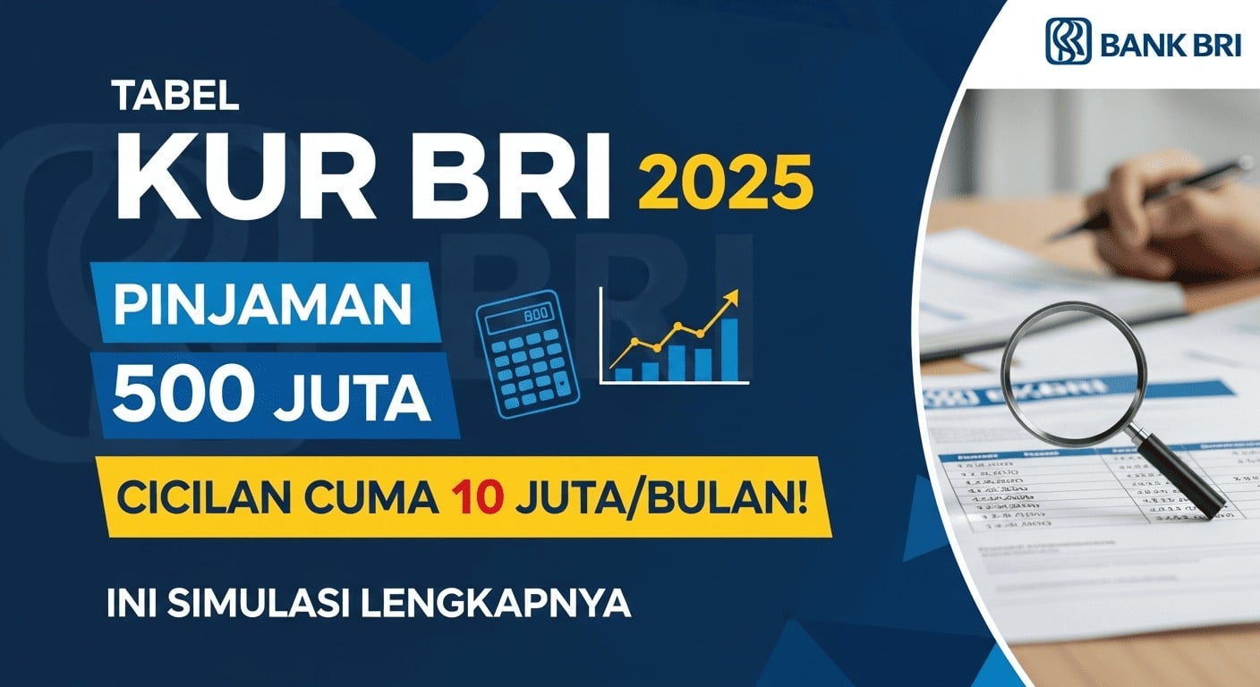 Tabel KUR BRI 2025 Pinjaman 500 Juta Cicilan Cuma 10 JutaBulan! Ini Simulasi Lengkapnya